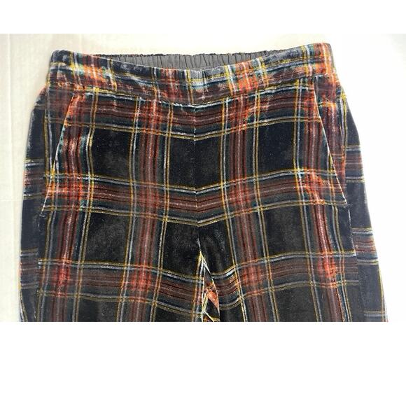 J Crew Sz 8 Stewart Velvet Plaid Pull On Pant Black Holiday Party Festive Preppy - Picture 6 of 15